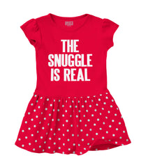 Snuggle Is Real Baby Polka Dot Skirt Dress-Direct To Garment Print-Brisco Baby