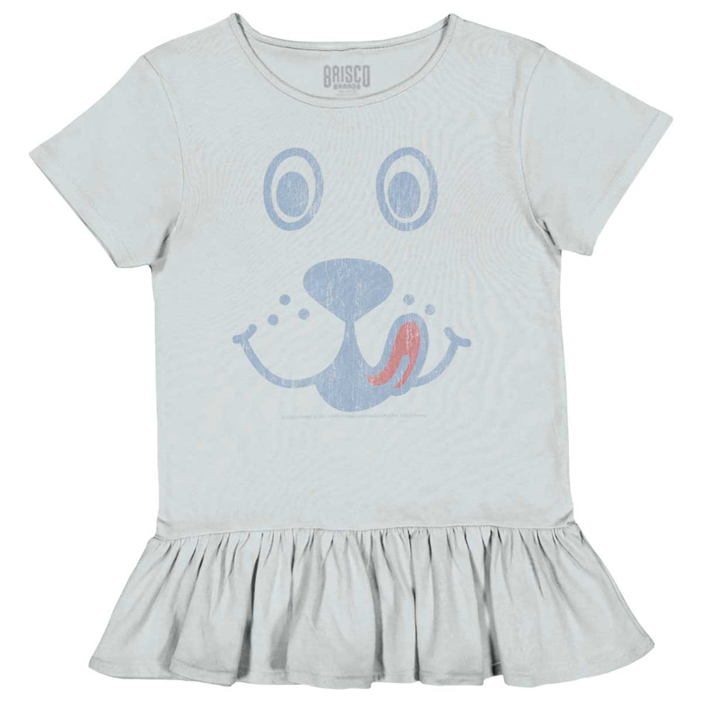 Distressed Puppie Toddler Ruffle Bottom Tee-Direct To Garment Print-Brisco Baby