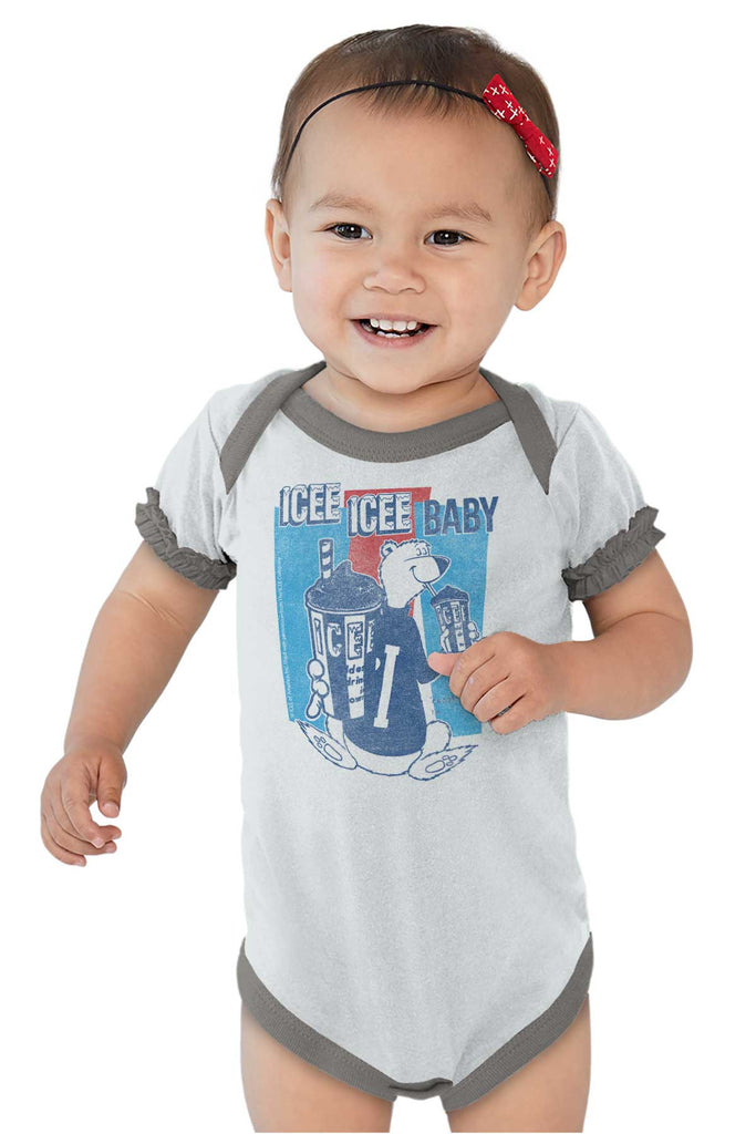 Polar Icee Baby Baby Ruffled Trim Romper-Direct To Garment Print-Brisco Baby