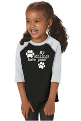 Siblings have paws Toddler Baseball-Direct To Garment Print-Brisco Baby