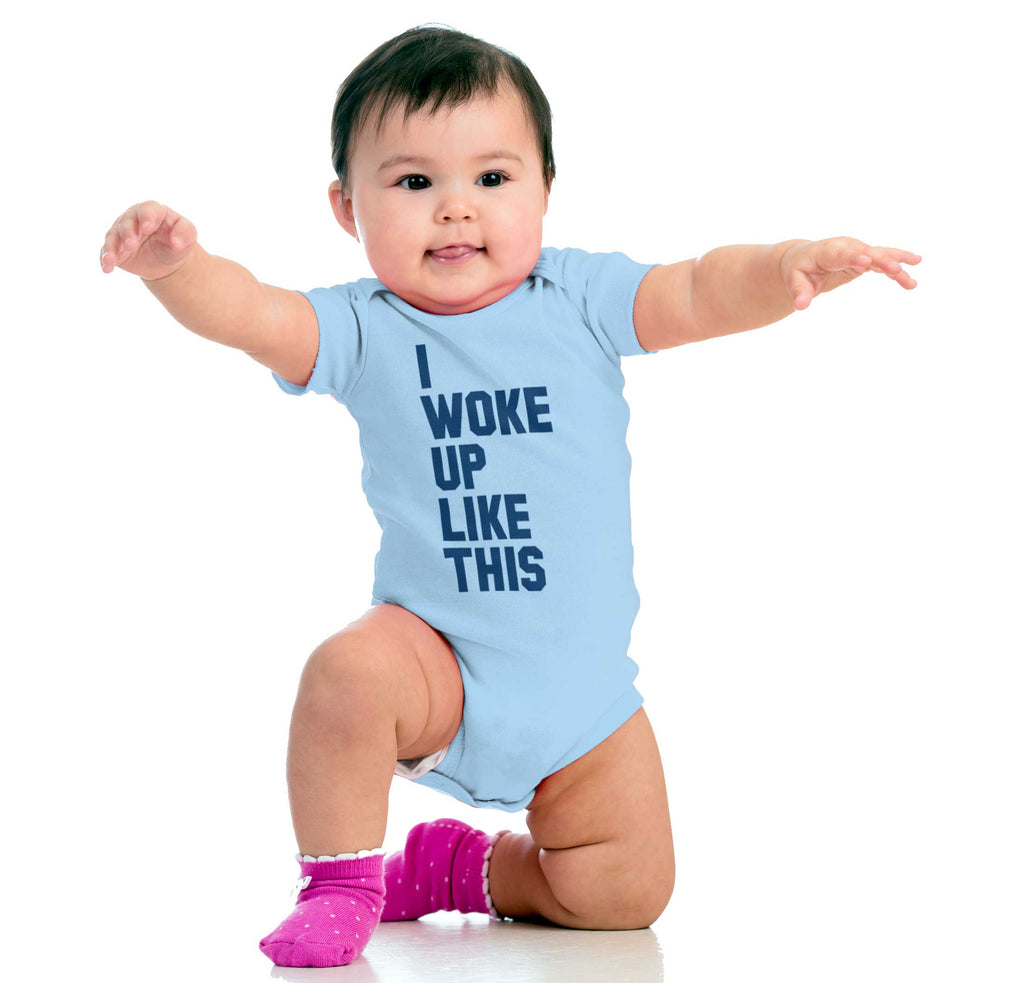 I Woke Up Like This Romper Bodysuit-Direct To Garment Print-Brisco Baby