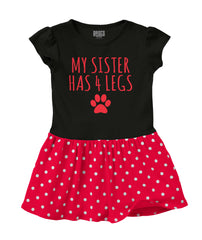 Sister has 4 legs Baby Polka Dot Skirt Dress-Direct To Garment Print-Brisco Baby