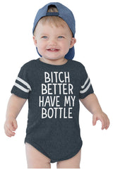My Bottle Football Romper Bodysuit-Direct To Garment Print-Brisco Baby
