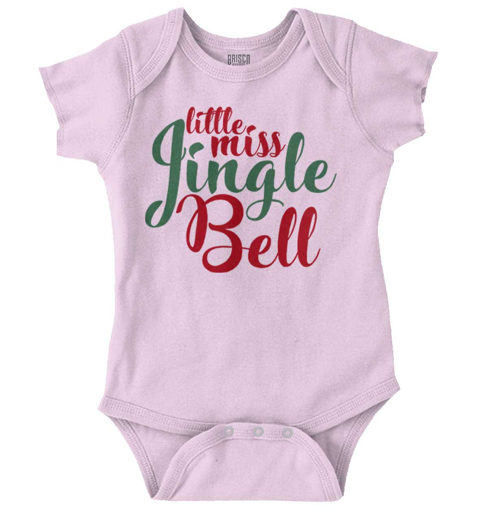 Little Miss Jingle Bell Romper Bodysuit-Direct To Garment Print-Brisco Baby