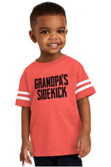 Grandpa's Sidekick Toddler Football Jersey Tee-Direct To Garment Print-Brisco Baby
