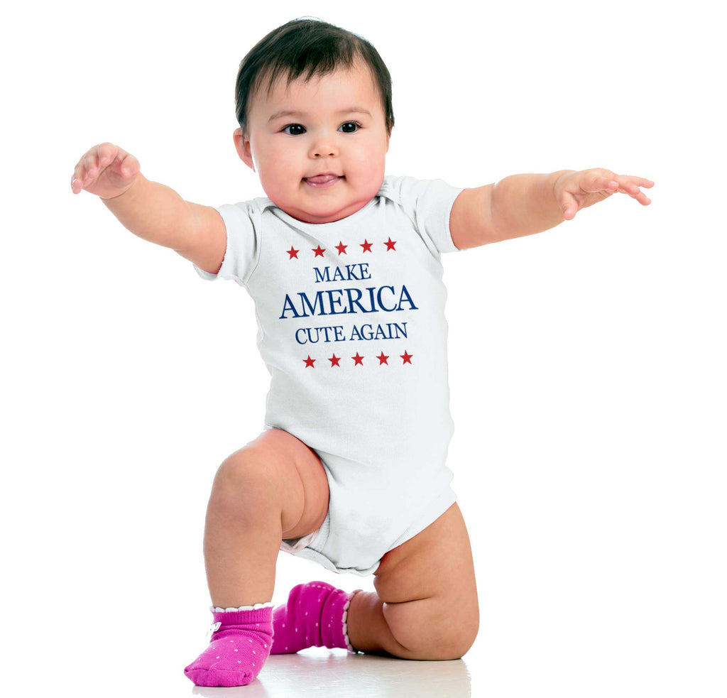 America Cute Again Romper Bodysuit-Direct To Garment Print-Brisco Baby
