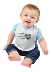 Love You Death Star Infant Baby Bib-Direct To Garment Print-Brisco Baby