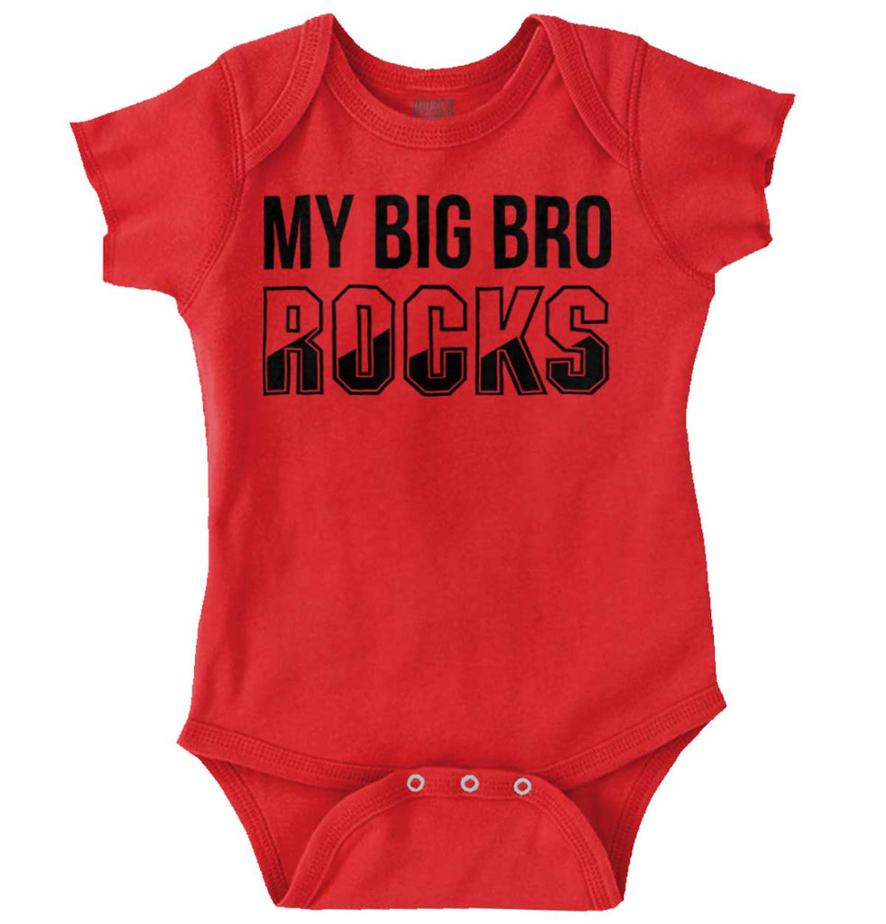My Big Bro Rocks Romper Bodysuit-Direct To Garment Print-Brisco Baby
