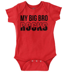 My Big Bro Rocks Romper Bodysuit-Direct To Garment Print-Brisco Baby