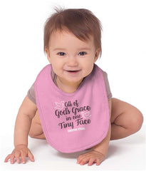 Gods Grace Tiny Face Infant Baby Bib-Direct To Garment Print-Brisco Baby