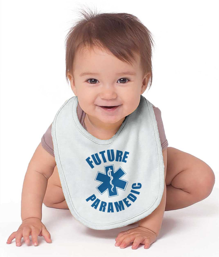 Future Paramedic Infant Baby Bib-Direct To Garment Print-Brisco Baby