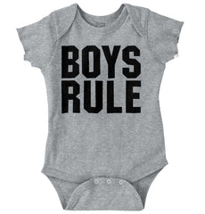 Boys Rule Romper Bodysuit-Direct To Garment Print-Brisco Baby