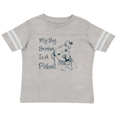 Brother is a Pitbull Toddler Football Jersey Tee-Direct To Garment Print-Brisco Baby