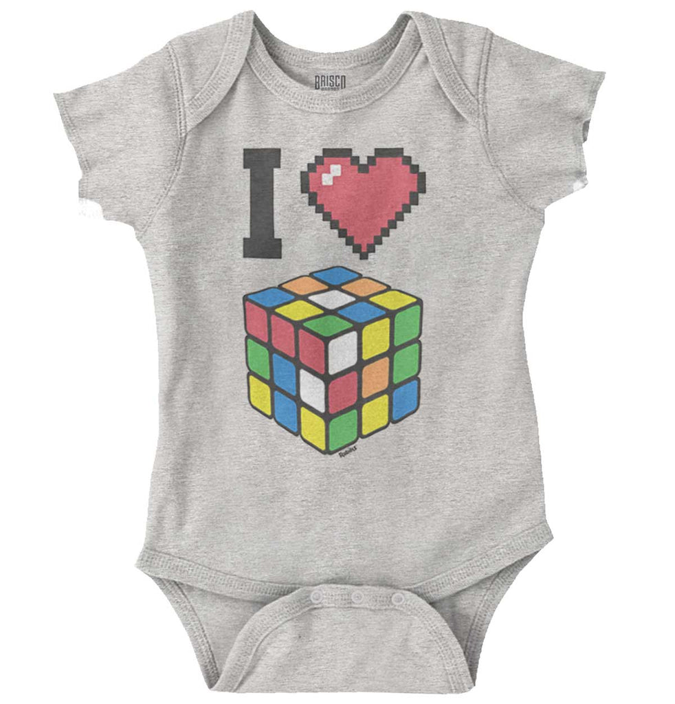 I Love Rubik's Cube Romper Bodysuit-Direct To Garment Print-Brisco Baby