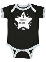 Little Miracle Baby Ruffled Trim Romper-Direct To Garment Print-Brisco Baby
