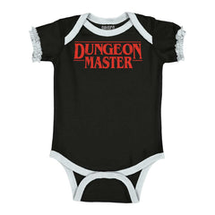 Dungeon Masters TV Show Nerd Baby Ruffled Trim Romper-Direct To Garment Print-Brisco Baby