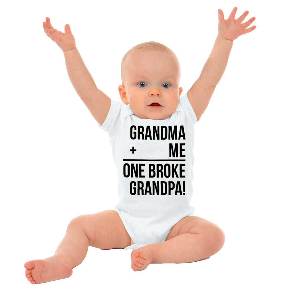 One Broke Grandpa Romper Bodysuit-Direct To Garment Print-Brisco Baby