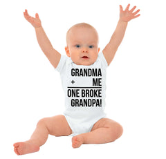 One Broke Grandpa Romper Bodysuit-Direct To Garment Print-Brisco Baby