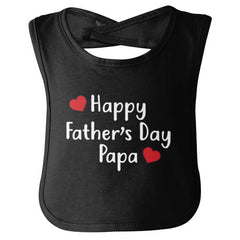 Happy Fathers Day Papa Infant Baby Bib-Direct To Garment Print-Brisco Baby