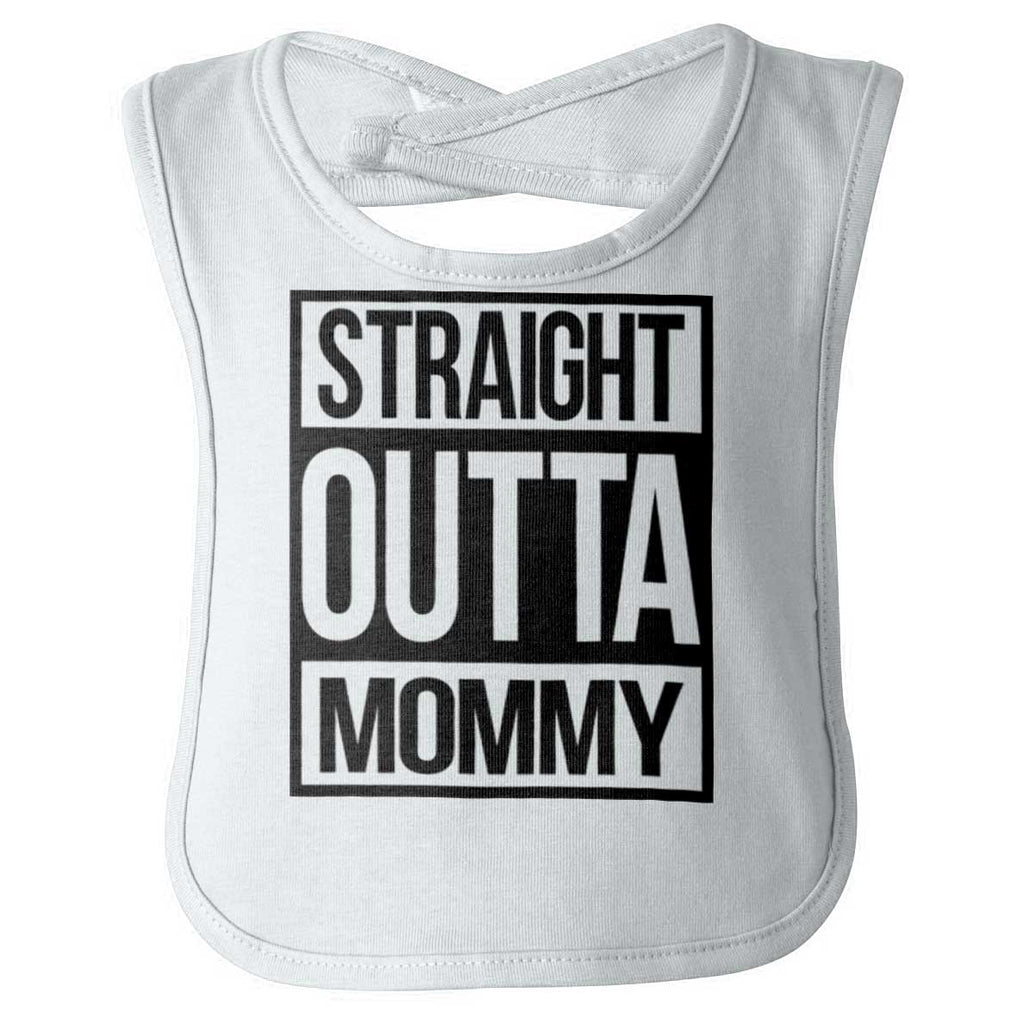 Straight Outta Mommy Infant Baby Bib-Direct To Garment Print-Brisco Baby
