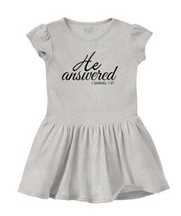 He Answered Solid Baby Infant Dress-Direct To Garment Print-Brisco Baby