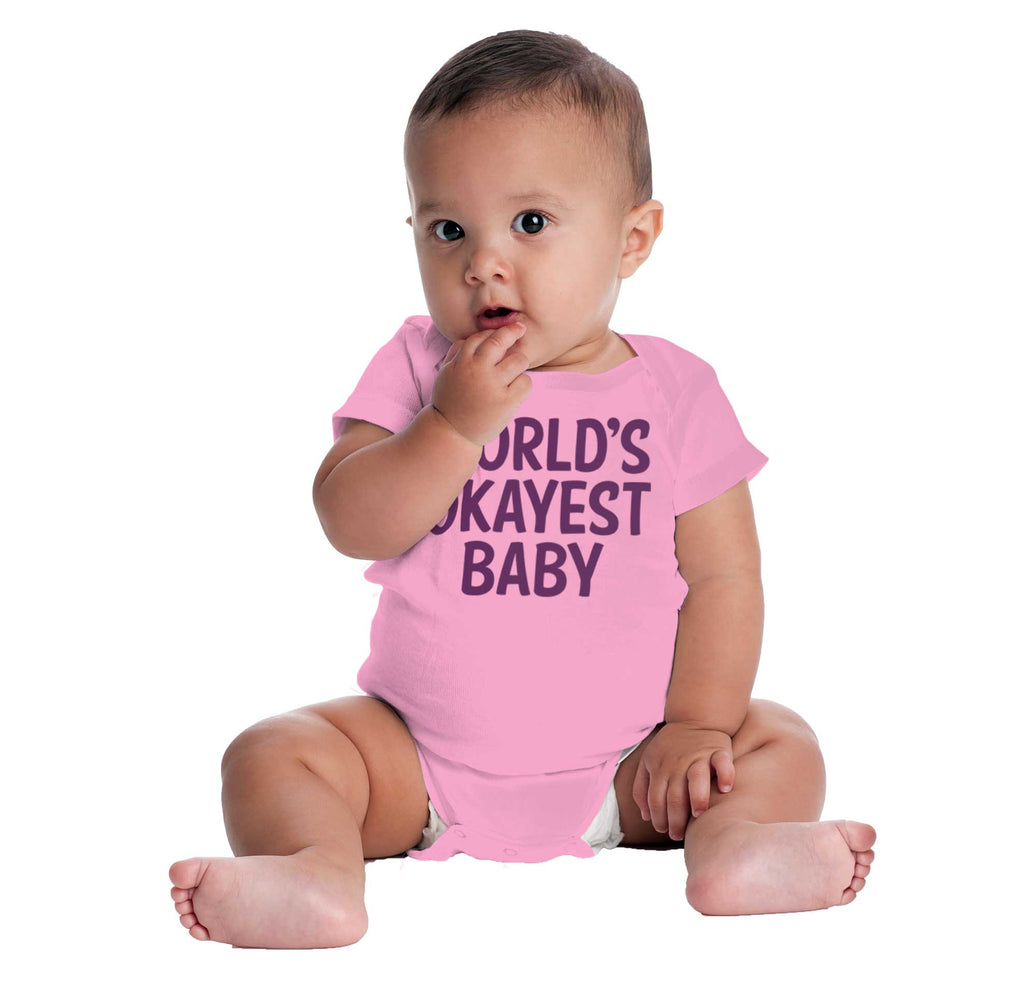 Okayest Baby Romper Bodysuit-Direct To Garment Print-Brisco Baby