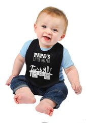 Papa's Little Helper Infant Baby Bib-Direct To Garment Print-Brisco Baby