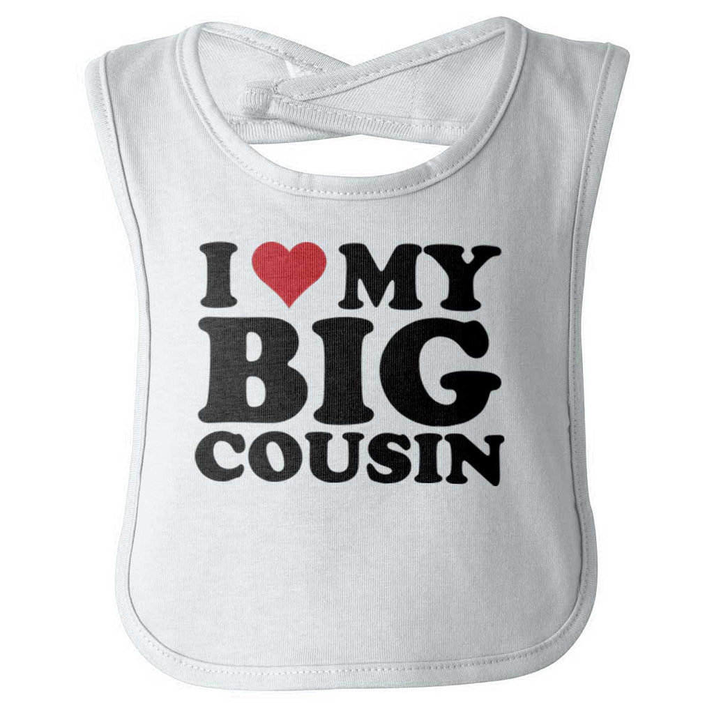 Heart My Big Cousin Infant Baby Bib-Direct To Garment Print-Brisco Baby