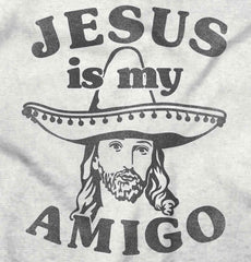 Amigo Jesus Trimmed White Snap Bib-Direct To Garment Print-Brisco Baby