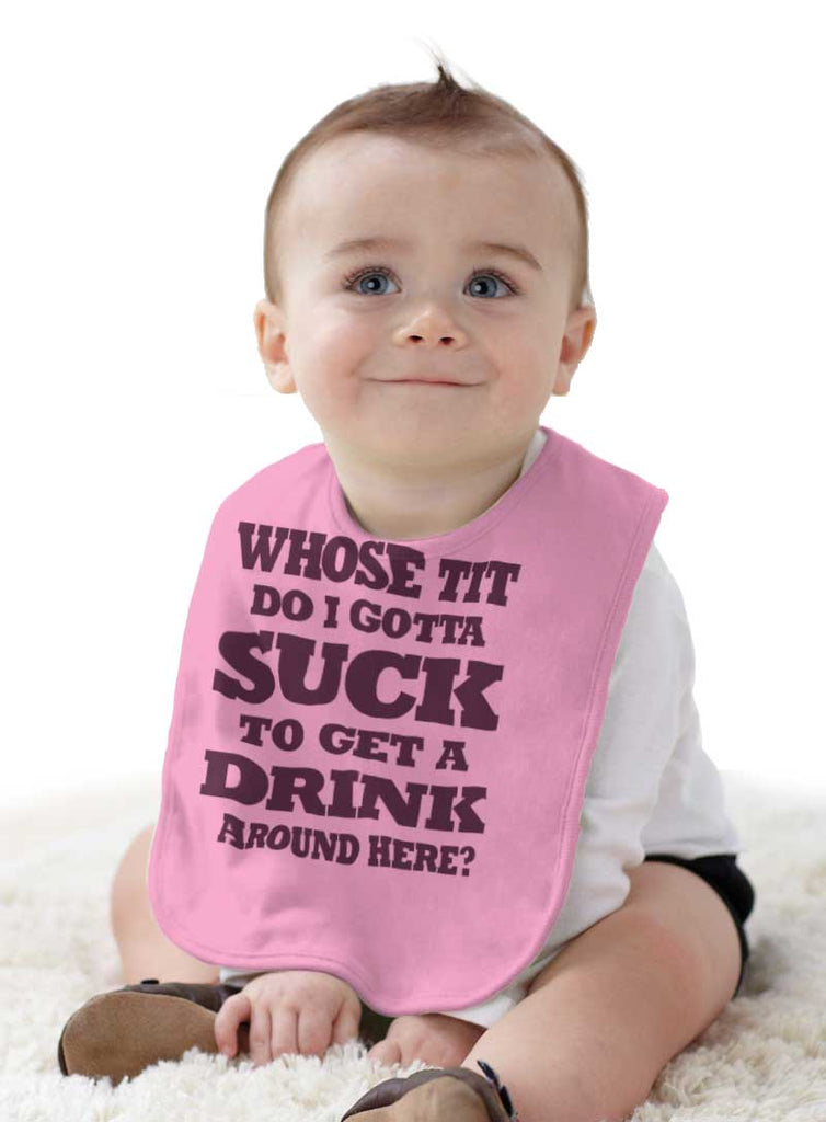 Get A Drink Infant Baby Bib-Direct To Garment Print-Brisco Baby