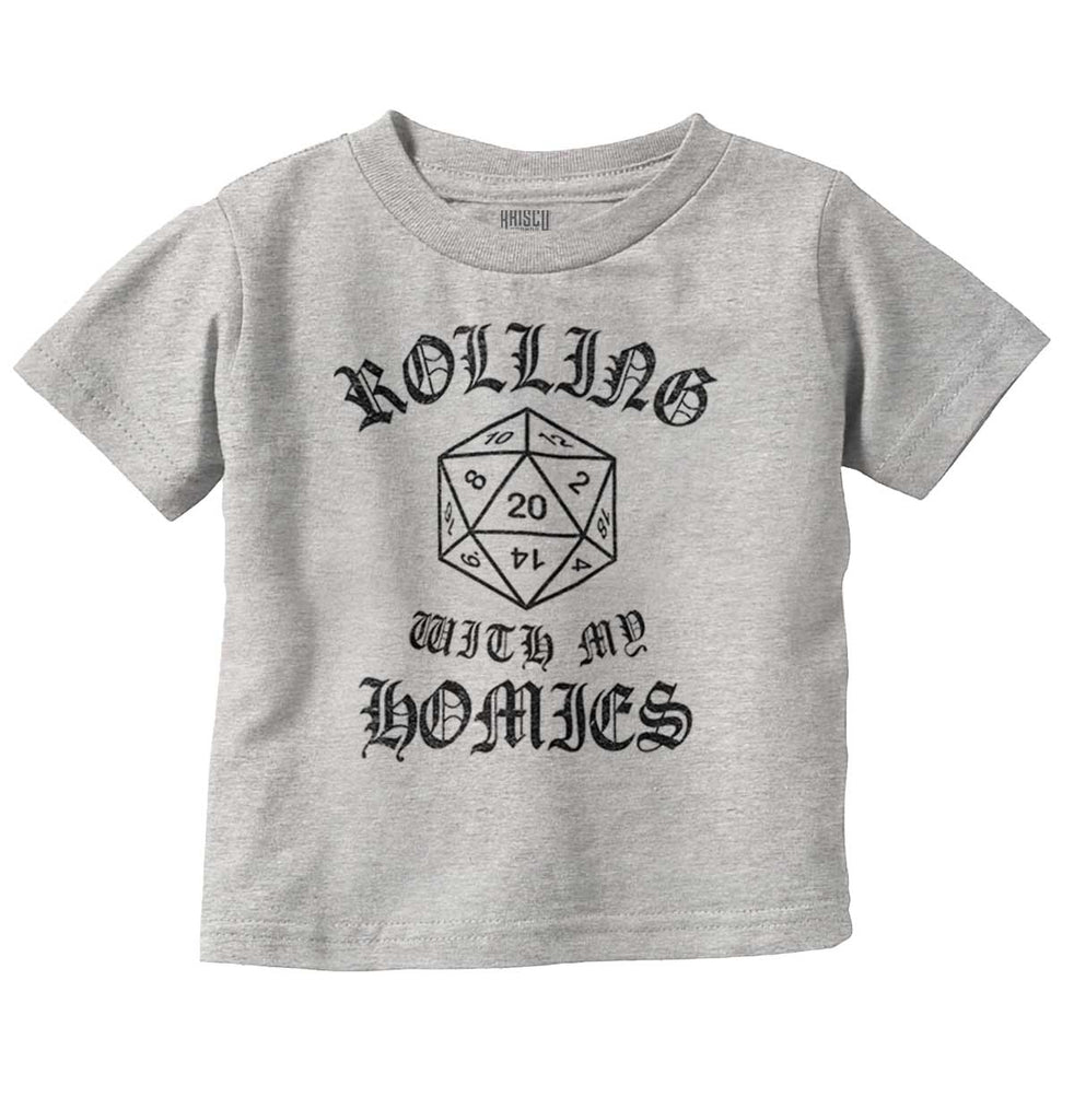 Rolling With My Homies Dungeons Infant Toddler T Shirt-Direct To Garment Print-Brisco Baby