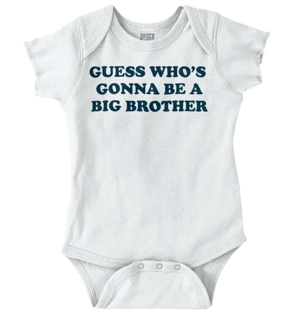 Guess Who's Gonna Be A Big Brother Romper Bodysuit-Direct To Garment Print-Brisco Baby