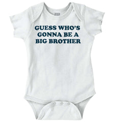 Guess Who's Gonna Be A Big Brother Romper Bodysuit-Direct To Garment Print-Brisco Baby