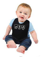 Crawl Walk Bike Infant Baby Bib-Direct To Garment Print-Brisco Baby
