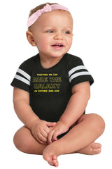 Rule The Galaxy Football Romper Bodysuit-Direct To Garment Print-Brisco Baby