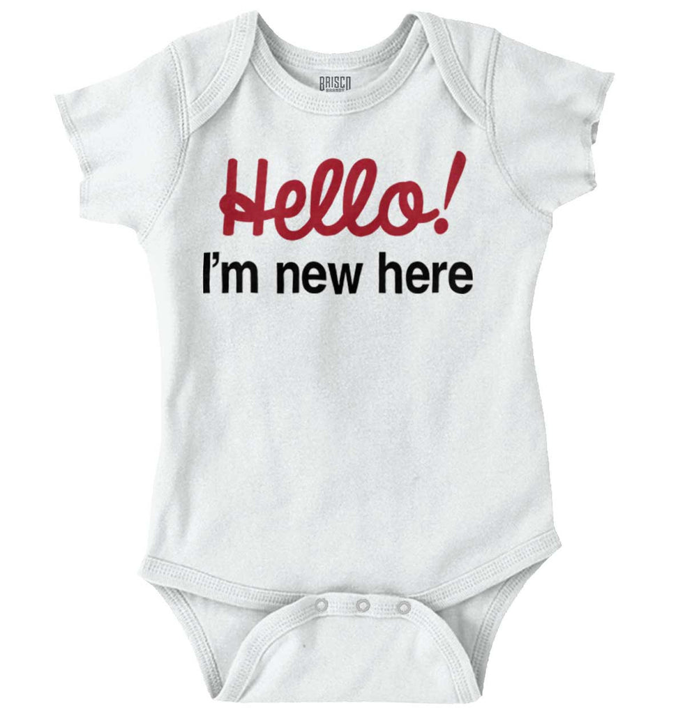 I'm New Here Romper Bodysuit-Direct To Garment Print-Brisco Baby