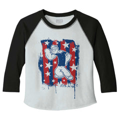 Stars Stripes Popeye Toddler Baseball-Direct To Garment Print-Brisco Baby