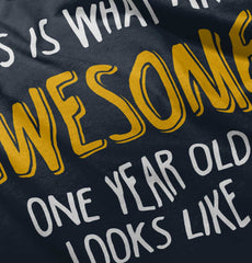Awesome One Year Old Infant Toddler T Shirt-Direct To Garment Print-Brisco Baby