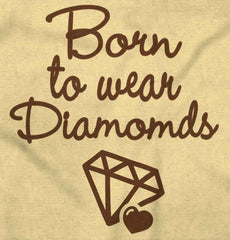 Born To Wear Diamond Romper Bodysuit-Direct To Garment Print-Brisco Baby