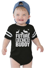Future Deer Hunting Bud Football Romper Bodysuit-Direct To Garment Print-Brisco Baby