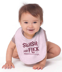 Swish And Flick Infant Baby Bib-Direct To Garment Print-Brisco Baby