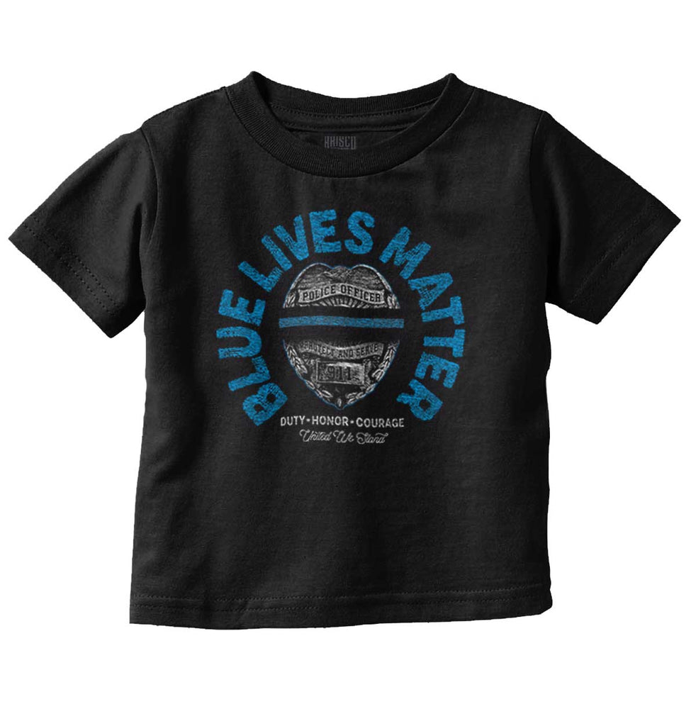 Thin Blue Line Infant Toddler T Shirt-Direct To Garment Print-Brisco Baby