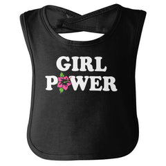 Girl Power Infant Baby Bib-Direct To Garment Print-Brisco Baby