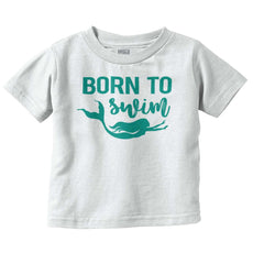 Born To Swim Infant Toddler T Shirt-Direct To Garment Print-Brisco Baby