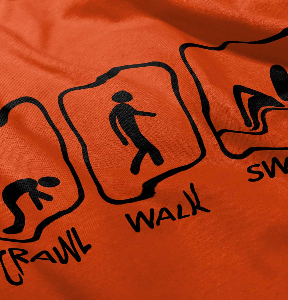 Crawl Walk Swim Infant Toddler T Shirt-Direct To Garment Print-Brisco Baby