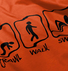 Crawl Walk Swim Infant Toddler T Shirt-Direct To Garment Print-Brisco Baby