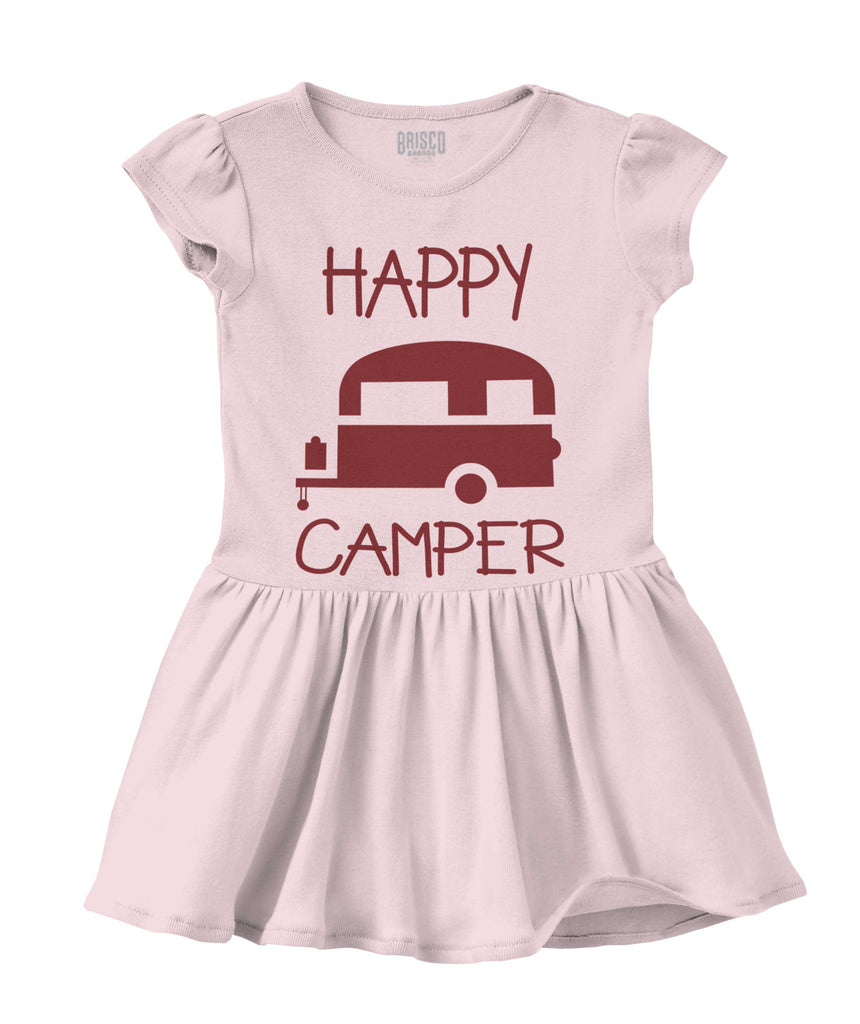 Happy Camper Solid Baby Infant Dress-Direct To Garment Print-Brisco Baby