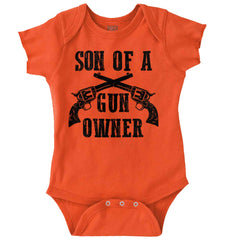 Son Gun Owner Romper Bodysuit-Direct To Garment Print-Brisco Baby