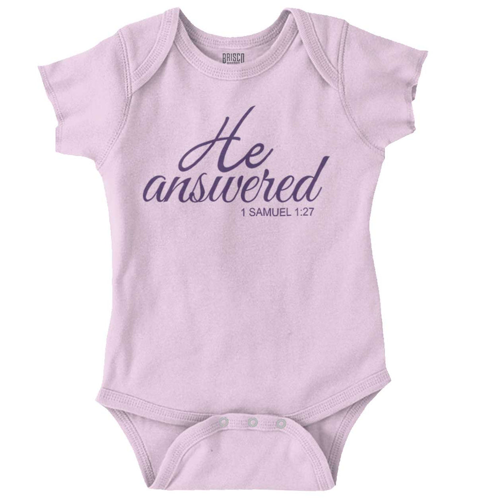 He Answered Romper Bodysuit-Direct To Garment Print-Brisco Baby
