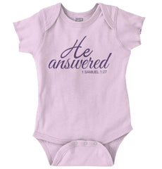 He Answered Romper Bodysuit-Direct To Garment Print-Brisco Baby